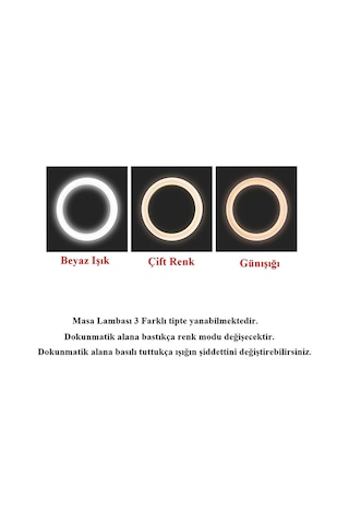 Özel Üretim Dokunmatik Lamba Ders Lambası Şarjlı Sarı Ve Beyaz Renk Masa Lambası Çok Renkli