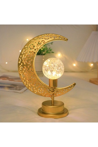 Soulader Ay Işığı Efekti Yuvarlak Top İç Mekan Dekoratif Lamba Masaüstü Aydınlatma Şamdan Sari