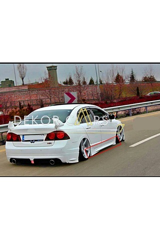 Dekorcars Honda Civic Fd6 Mügen Marşpiyel Sağ Sol Takım Fiberglass Boyasız