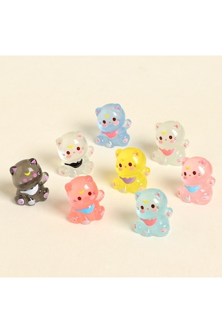 8 Adet Sailor Moon Ay Savaşçısı Luna Karanlıkta Parlayan Fosforlu Reçine Kedi Yavrusu Figürü Ay Sevimli Figür Trendy Yaratıcı Masaüstü Araba Torpido T