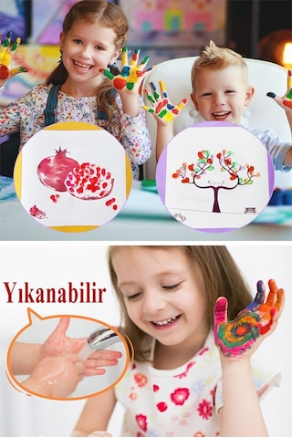 Parmak Boya 12 Renk 1 Adet Fix Point 25 Ml 12 Li Parmak Boyası Resim Dersi Su Bazlı Resim Okul Öncesi Kreş Anasınıfı Çok Renkli