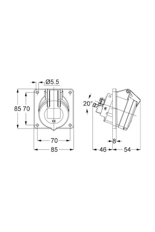 Mete Enerji T12757V 5x16A 3P+N+E 6H Ip44 Makina Prizi Vida Bağlan