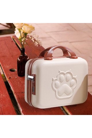 Homyl İş Için 14 Inç Küçük Saplı Şifre Kilitli Bavul Kılıfı Mini Bej