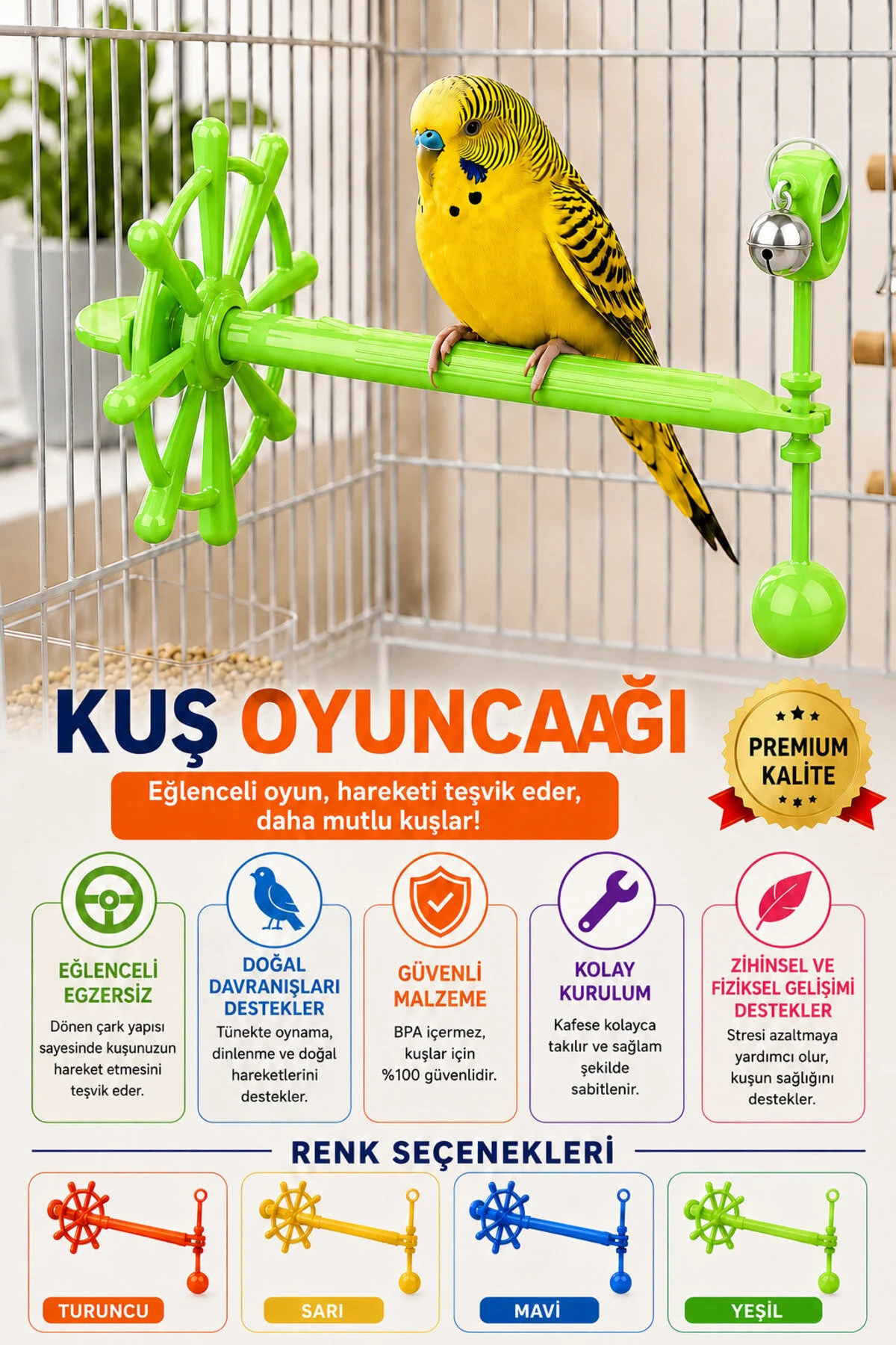 Kuş Oyun Çarkı Yeşil