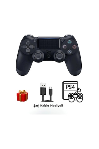 Glrtech P4 Siyah Kablosuz Oyun Kolu Double Motor Titreşimli Şarj Edilebilir Ps4 Uyumlu