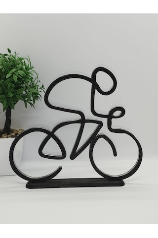 Bisikletçi-1 Masa Dekor Hediye Fikri Sanat Heykeli
