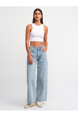 Dilvin Kalp Nakışlı Crop Top 101a20820 Beyaz