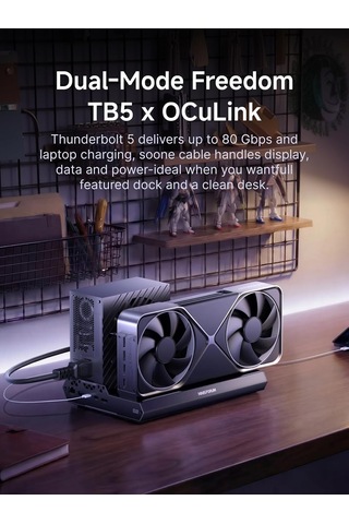 Forum Deg2 Harici Gpu Yerleştirme İstasyonu Oculink Ve Usb4 V2 İle Uyumlu Tbt5 Desteği , Egpu Muhafaza Grafik Kartı