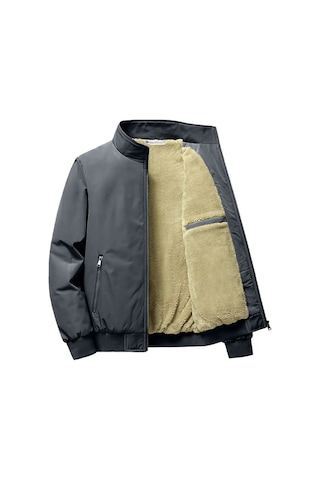 Ghassy Co Erkek Su İtici İçi Peluş Astarlı Ultra Isı Yalıtımlı Dik Yaka Mont Füme