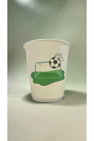 Futbol Topu-maç-kale Doğumgünü Parti Temalı Tek Kullanımlık 7 Oz 100 Adet Karton Bardak