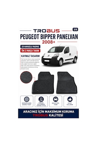 Trobus Peugeot Bipper Cargo 2008 Ve Sonrası 2d Havuzlu Paspas 2 Parça