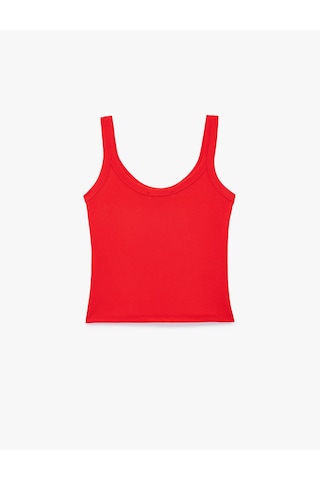 Koton Modal Kumaş Slim Fit U Yaka Askılı Top Kırmızı 6sak10035pk