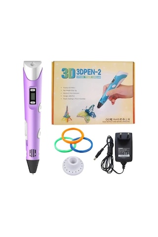 3d Kalem Yazıcı 3d Pen-2 Yeni Model 3 Boyutlu Yazıcı Kalem Seti Oled Ekranlı Adaptörlü