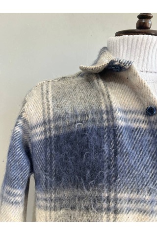 Unisex Jakarlı Oversize Mavi Gömlek Mavi