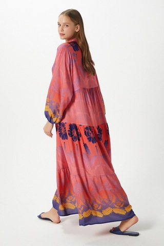 Modest Kadın Clara Pembe %100 Viskon Maksi Boy Uzun Elbise