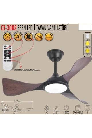 Cata Ct-3002 Bern Ledli Tavan Vantilatörü