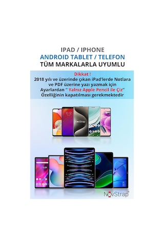 Novstrap Samsung Galaxy Tab A9 Sm-x110 A9 Plus Sm-x210 İle Uyumlu Dijital Ekranlı Dokunmatik Tablet Kalemi