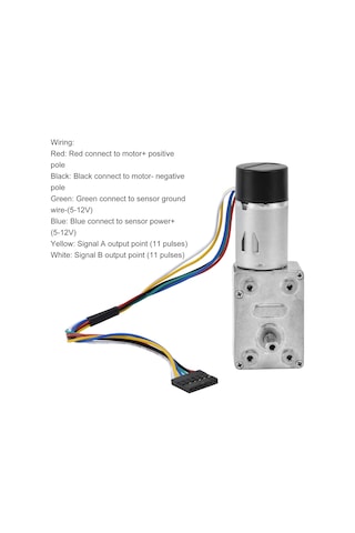 Dianziye Jgy-370 12v Dc Kayar Dişli Motoru, Kodlayıcı İlişkili, 15mm Çift Mil, 150 Devir/ Dakika, Endüstriyel Sürücü