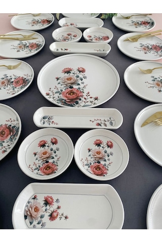 Hasbahçe 12 Kişilik 21 Parça Kahvaltı Takımı Renkli