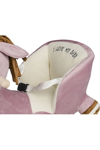 Vavbaby Sallanan At Ahşap Peluş Yumuşak - Eşek Pembe