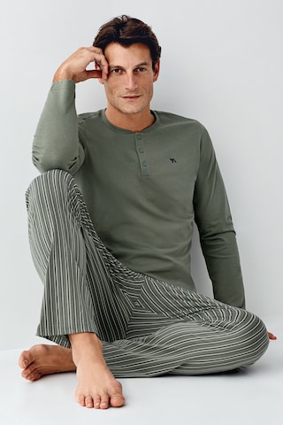 Arnetta 3013 Pamuk Uzun Kol Erkek Pijama Takımı V2 Yeşil