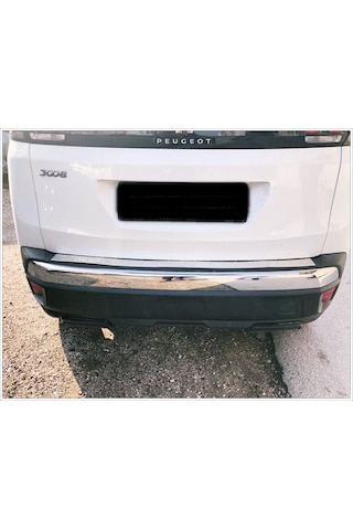 Peugeot 3008 Paslanmaz Krom Arka Tampon Üstü Koruma 2016 Üzeri