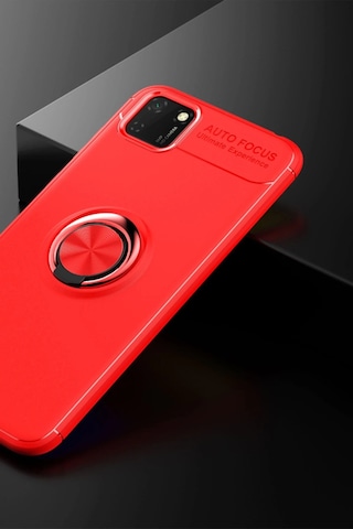 Cosmotex Newface Huawei Y5p Kılıf Range Yüzüklü Silikon - Kırmızı