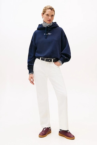 Kadın Rahat Kalıp Düşük Omuzlu Kapüşonlu Sweatshirt - Lacivert Dark Night Navy