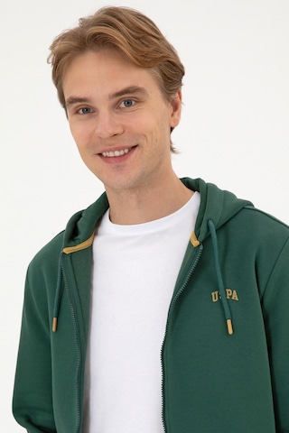 U.S. Polo Assn. Erkek Regular Fit Koyu Yeşil Şardonlu Örme Hırka 50313755-VR079