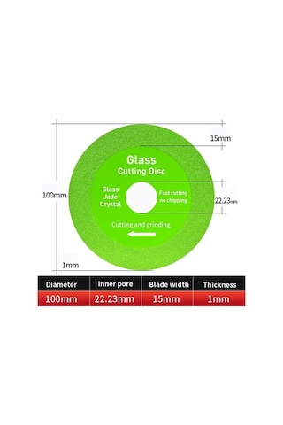Tongxida Cam, Seramik, Mermer İçin Ultra İnce Elmas Kesici Disk - 100mm, 1mm, Patlamasız, 2 Adet