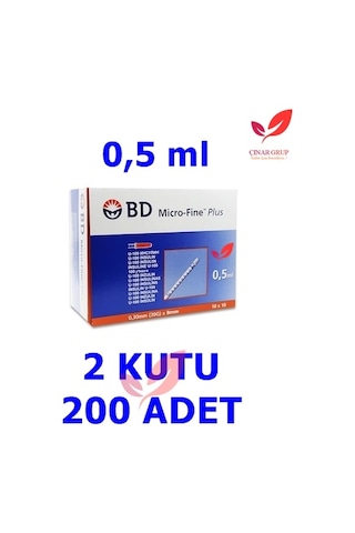 (100'Lu 2 Kutu) 0.5 Ml Bd Micro-Fine Plus İnsülin Enjektörü