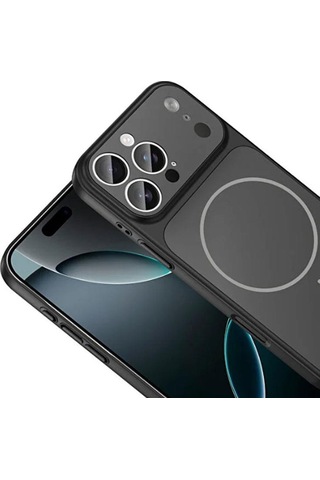 İphone 15 Pro Max Uyumlu Ag Glass Koruyucu Kılıf İphone 17 Pro Max Görünümlü Siyah