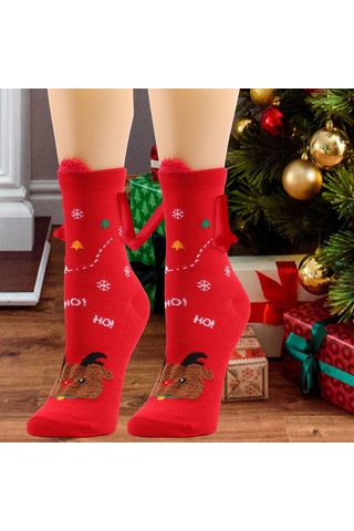 Homyl 1 Çift El Ele Çorap Hediye Rahat Orta Tüp Sevimli Turuncu