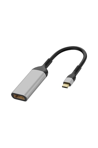 Ekılıf - Port Dönüştürücü Qg07 8k 60 Hz Görüntü Kalitesi Type-c To Display Port Dönüştürücü 15cm - Gri - T27883 Gri