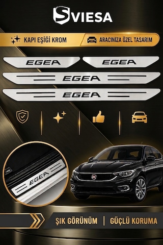 Egea Krom Kapı Eşik 4 Parça Koruyucu Eşiği Seti Yapıştırmalı Egea Krom Kapı Eşik 4 Parça Koruyucu Eşiği Seti Yapıştırmalı