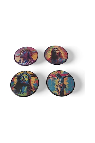 Aziz İsa Magnet Set 2 - 4'lü Jesus Christ Magnet Karışık Renkli