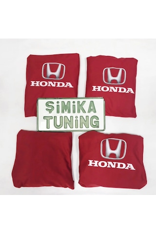 Honda Kırmızı Oto Ön Arka Kılıf 4 Parça Arka 2 Parca Logolu Likralı Esnek Tüm Araç Modellerine Uyum 1 Takım