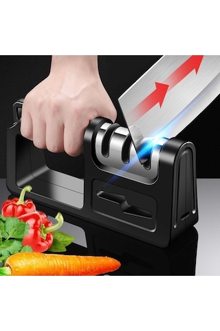 Pazly 2 Adet 3 Aşamalı Mutfak Bıçağı Bileme Taşı Diamond, Abs+paslanmaz Çelik, 19x5x9.5 Cm, Hızlı Keskinleştirme