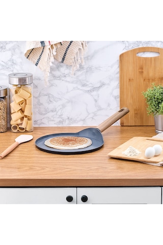 Aryıldız 26 Cm Eco Seramik Krep Tava Siyah