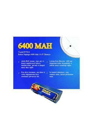 Yeedi Dvx24 Robot Süpürge 6400 Mah 14.4v Batarya Uyumlu Uzun Ömürlü, Yüksek Performans Pil
