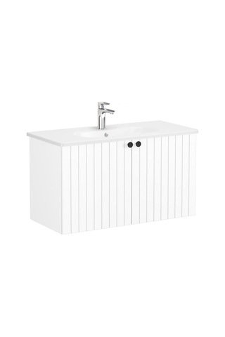 VitrA Root Groove Kapaklı Lavabo Dolabı 100 Cm Mat Beyaz 69310 Çok Renkli
