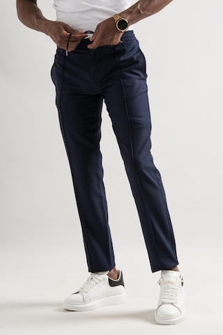 Armürlü Regular Fit Beli Lastikli Ve İplikli Önü Dikişli Mevsimlik Kumaş Erkek Jogger Pantolon 001
