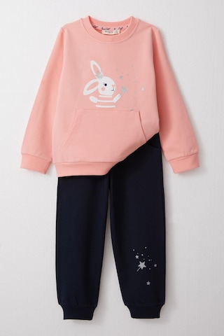 Breeze Kız Çocuk Eşofman Takım Sevimli Sihirbaz Tavşancık Baskılı 1-4 Yaş, Somon-somon Somon