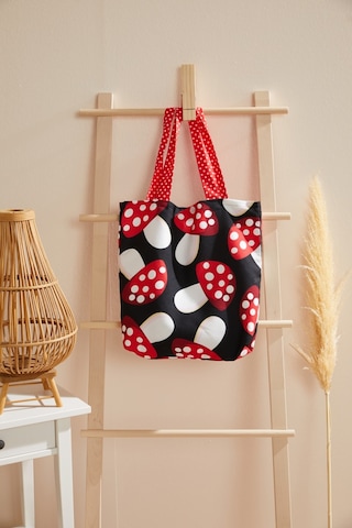 Poprat Desen Mavi Puantiyeli Bez Plaj Alışveriş Çantası Çok Renkli