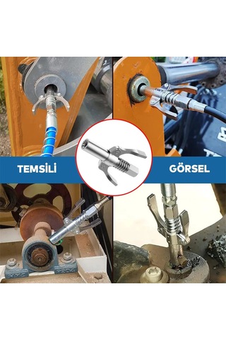 Büro Ev Ofis Tamir Bakımı İçin 10adet 30cm Hortumlu Mndallı Gress Pompa Ucu Seti