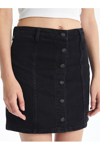 Lcw Jeans Siyah Standart Fit Kadın Jean Etek