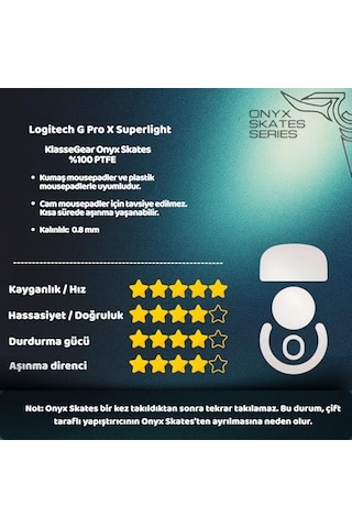 Klasse Onyx Mouse Skate Logitech G Pro X Superlight İle Skatez
