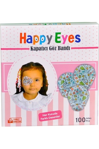 Çocuk Göz Kapama Bandı 100'lük Kutu Göz Pedi Farklı Desenler + 5 Adet Korsan Göz Bandı