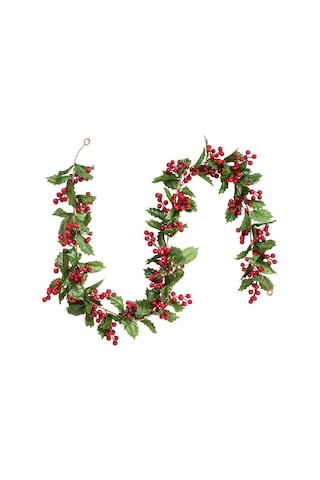 Yenigeldi 1 Adet Kokina Red Berry Yılbaşı Çelenk, Ev Şömine Parti Kış Noel Yılbaşı Süsü, Yeşil Genel