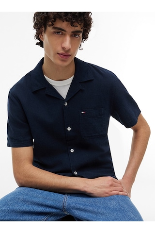 Tommy Hilfiger Erkek Tjm Reg Lınen Blend Camp Ss Ext Dm0dm23058-thc1g-15606 Lacivert
